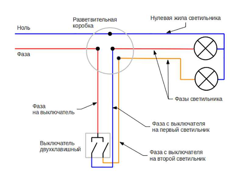 Подключение двухклавишного выключателя: инструкция