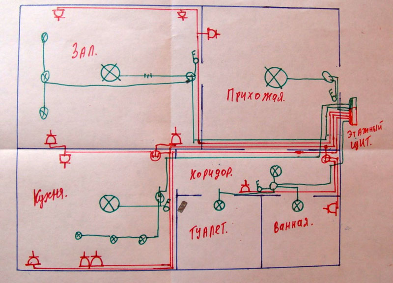 Схема проводки в однокомнатной квартире: рассмотрим подробно