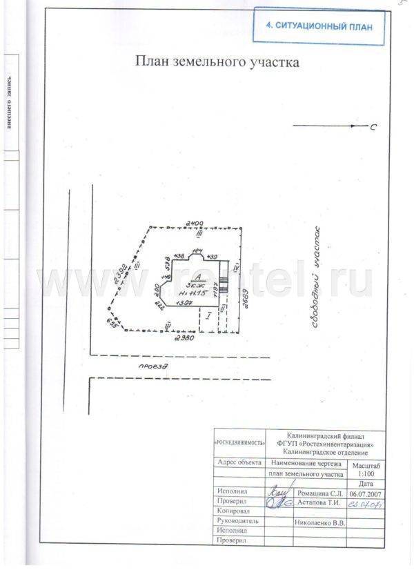 Ситуационный план земельного участка газификации и электросетей