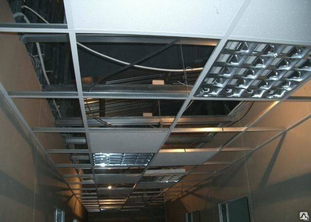 Монтаж светильников в потолки типа армстронг