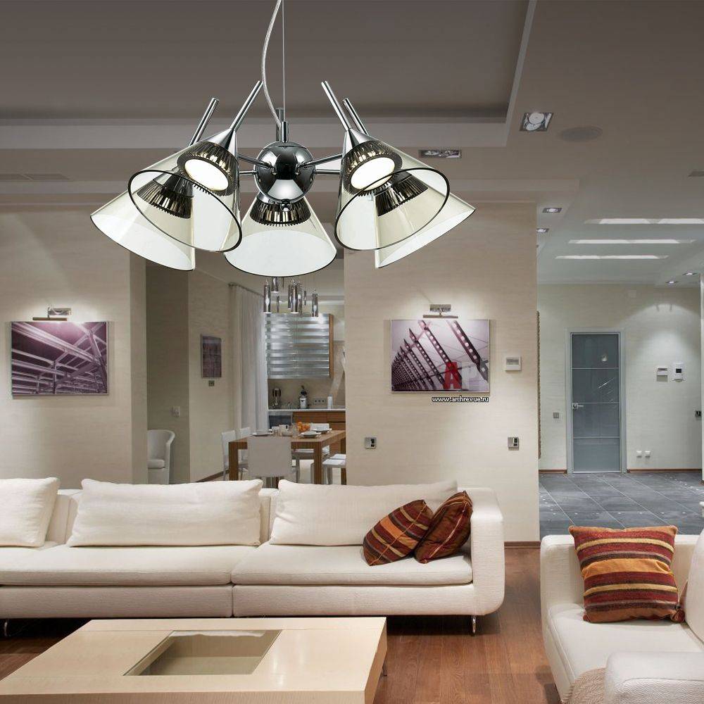 Люстры модерн: потолочные и подвесные светильники в гостиную, современные решения в интерьере