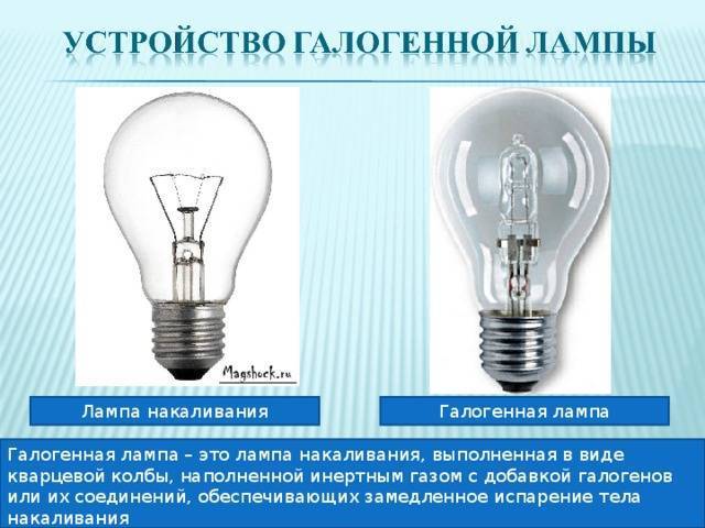 Галогеновые лампы: типы галогенок, особенности и сфера применения лампочек с характеристиками
