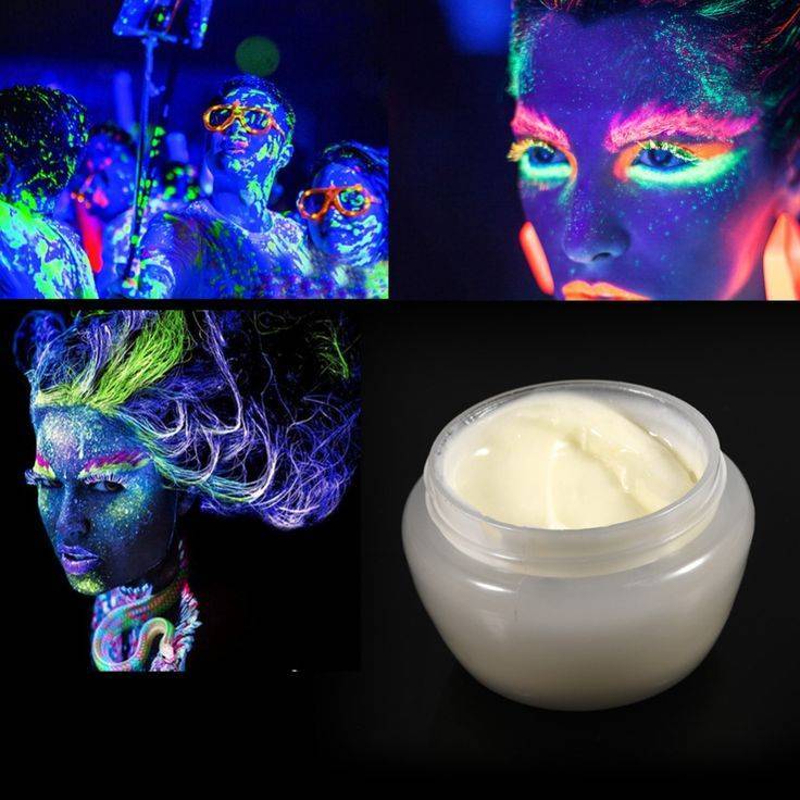 Флуоресцентная краска для тела: нанесение, снятие, состав - led свет