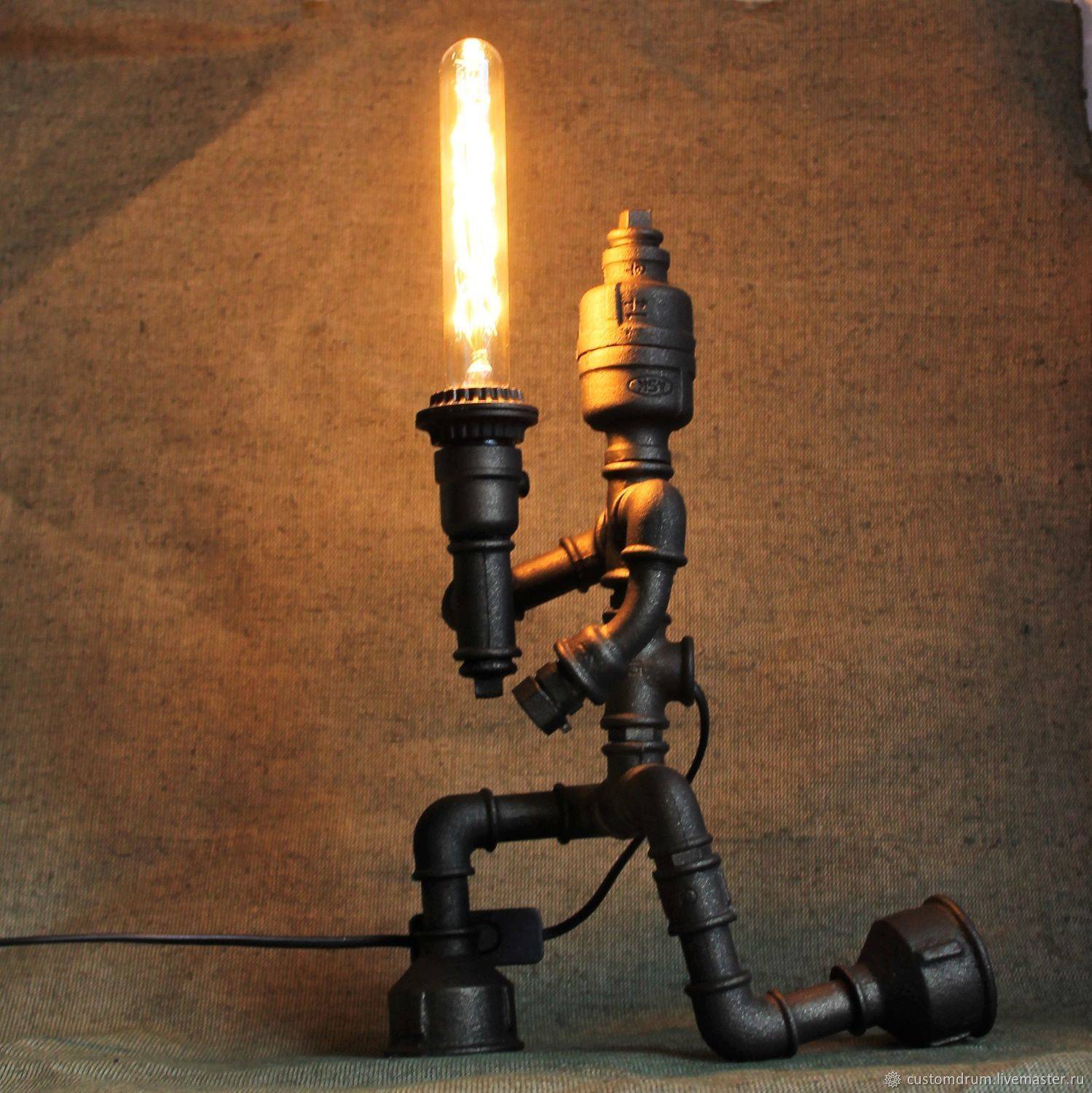 Лофт светильники из труб - 10 фото