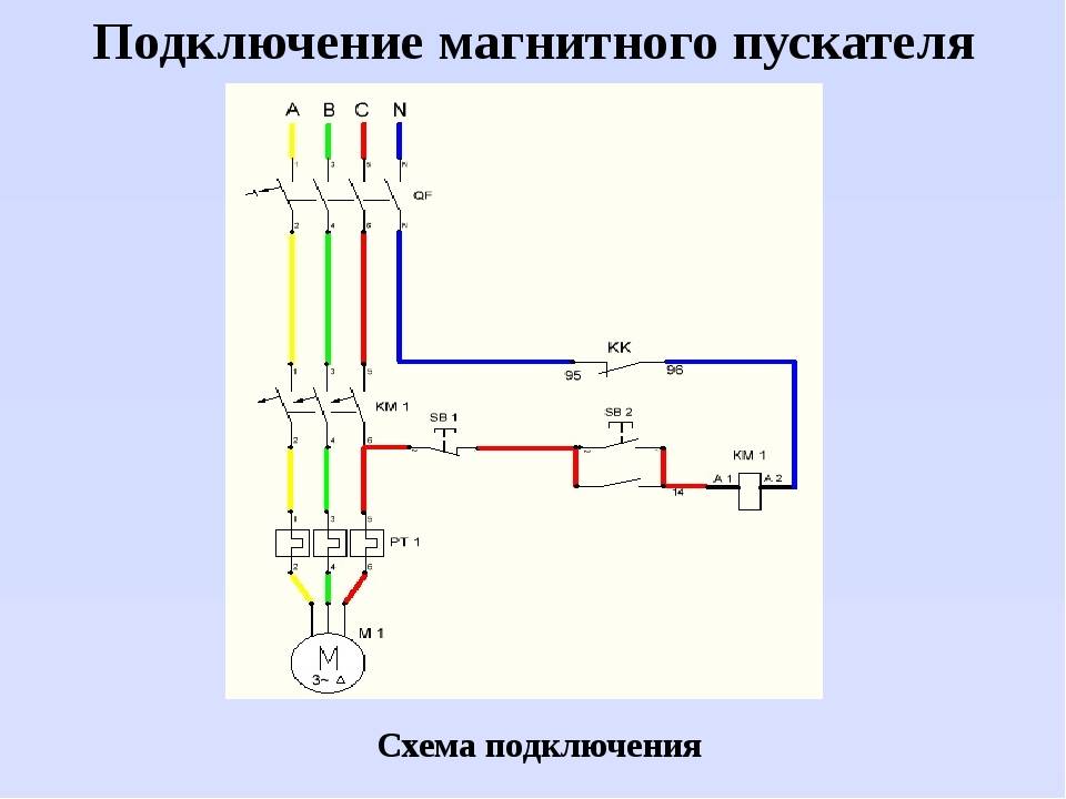 Магнитный пускатель.  схемы подключения пускателей.