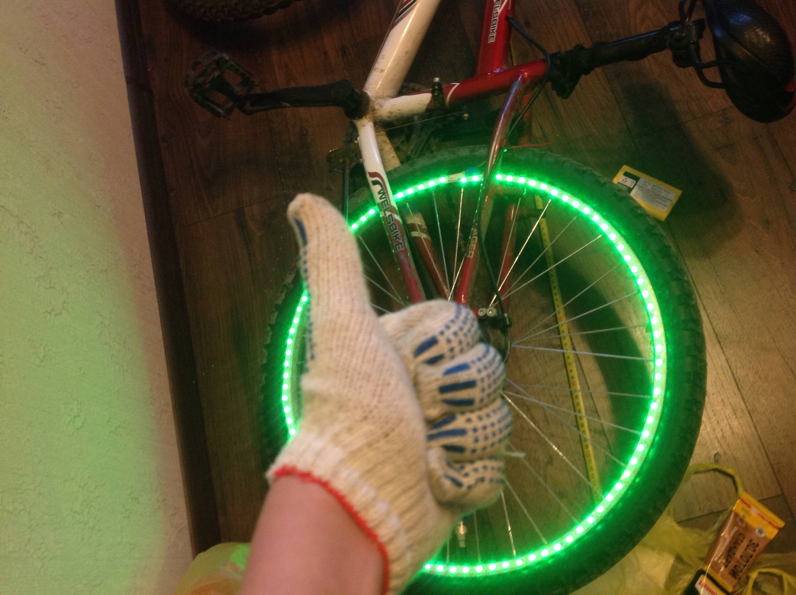 Подсветка для велосипеда на колеса и спицы, неоновая, светодиодная и led как сделать
