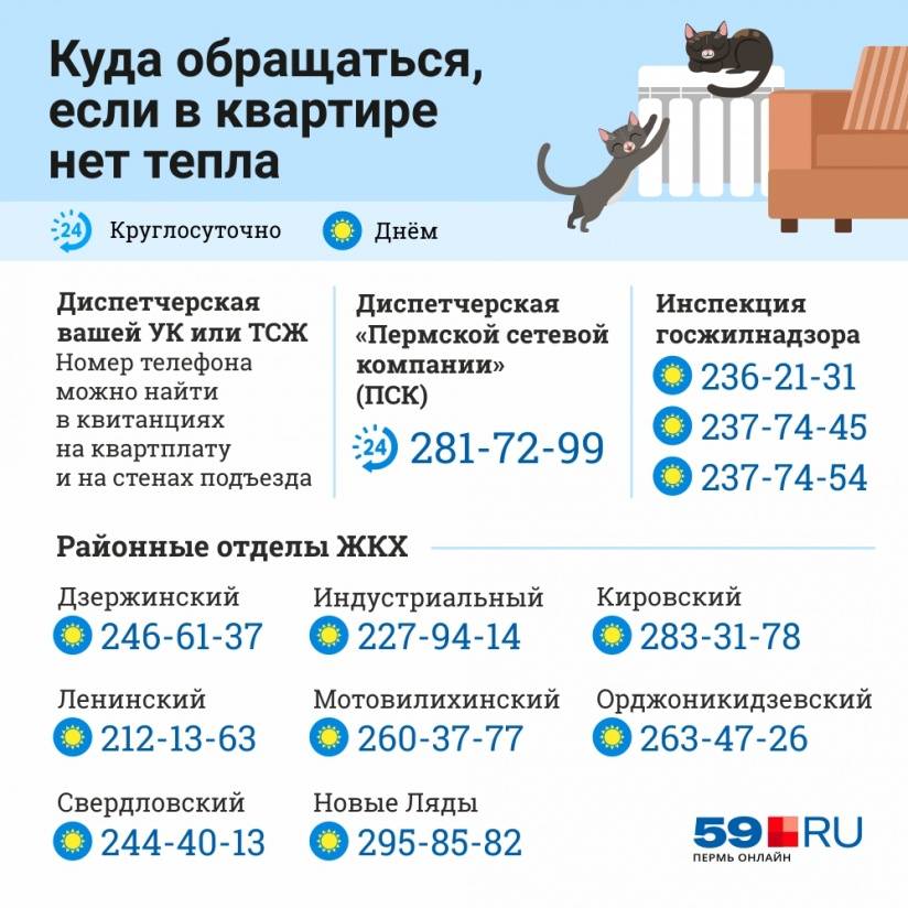 Куда обращаться, если нет отопления в квартире