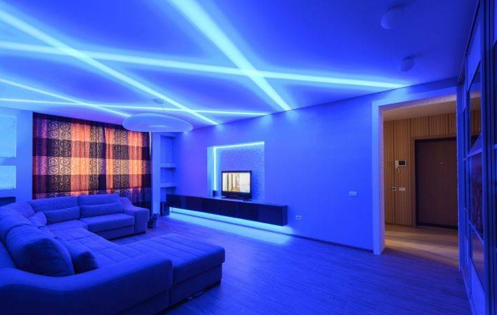 Освещение светодиодной лентой в квартире: телевизора, стен, мебели