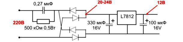 Схема драйвера светодиодов 220в