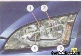 Замена лампочек ближнего и дальнего света на автомобиле форд фокус 2
