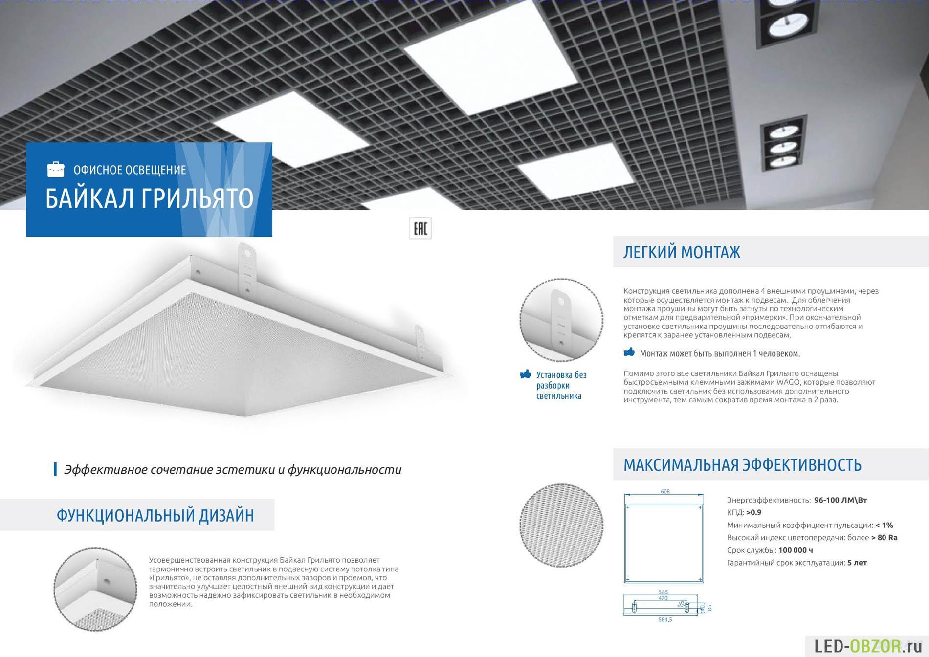 Светильники для потолка «грильято»: правила монтажа и преимущества led-технологии