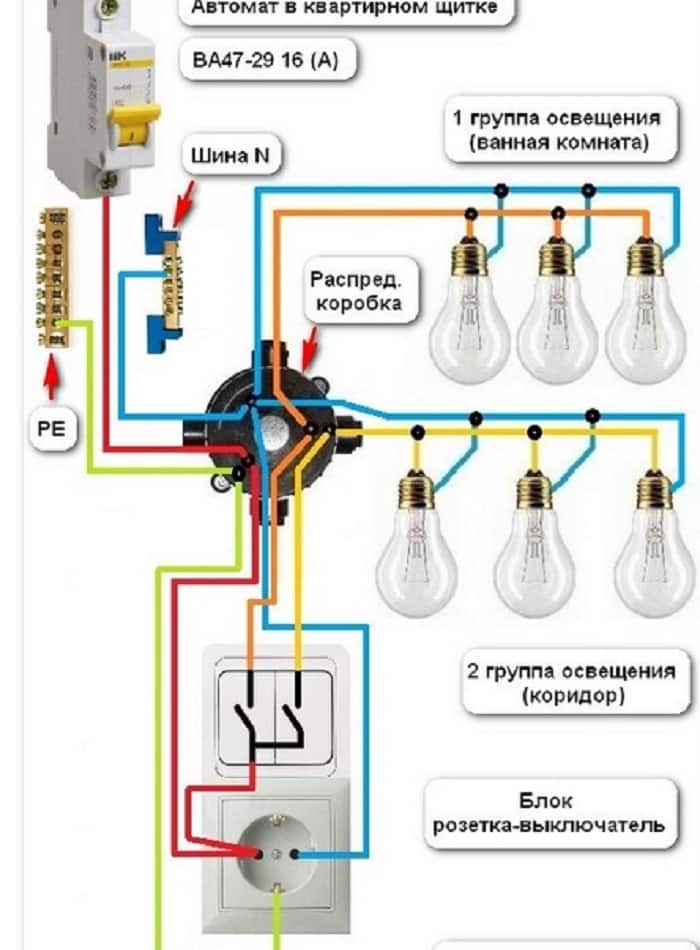 Как подключить две лампочки к одному выключателю: схема и инструкция