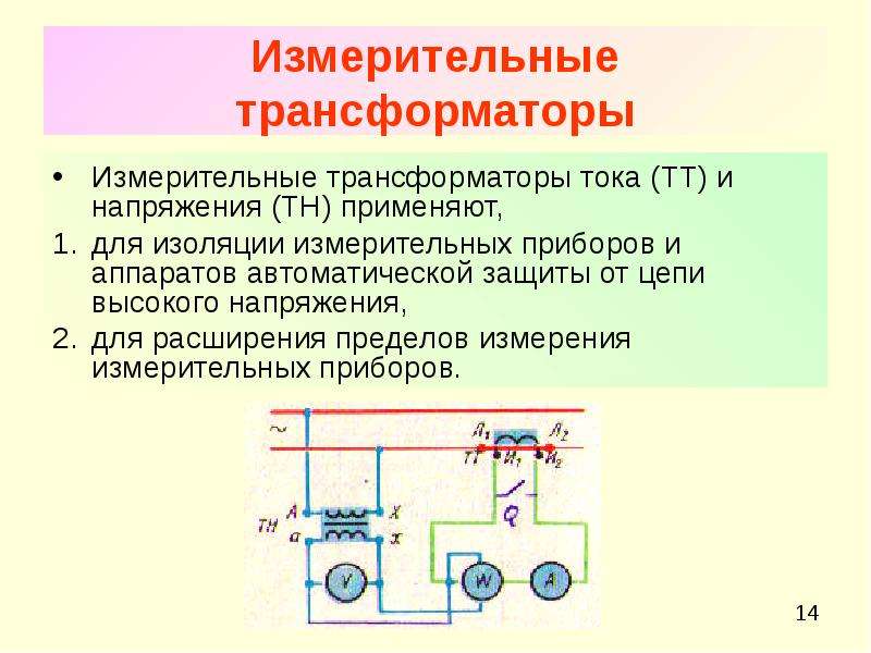 Назначение и принцип действия измерительных трансформаторов