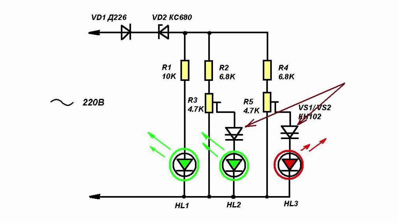 Как сделать светодиодный индикатор напряжения своими руками: схемы и инструкция