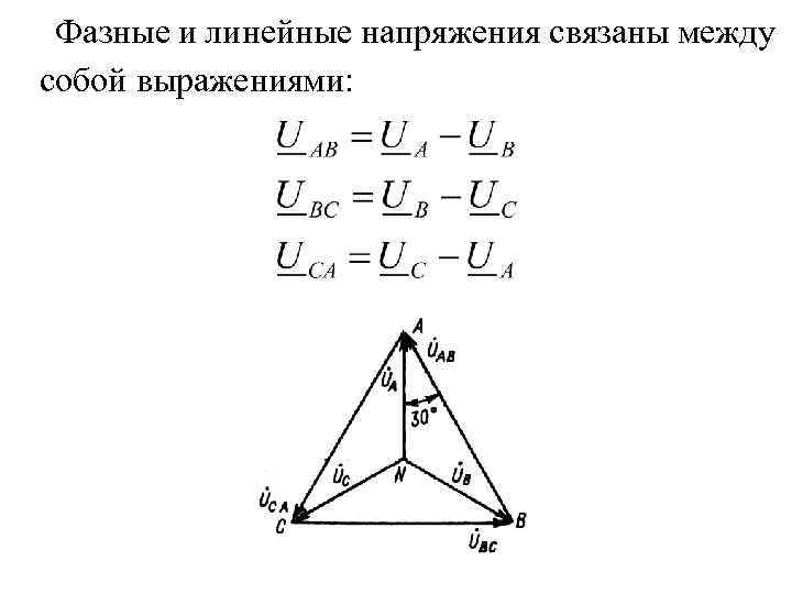 Линейное и фазное напряжение - соотношение и формулы, схема соединения звездой и треугольником