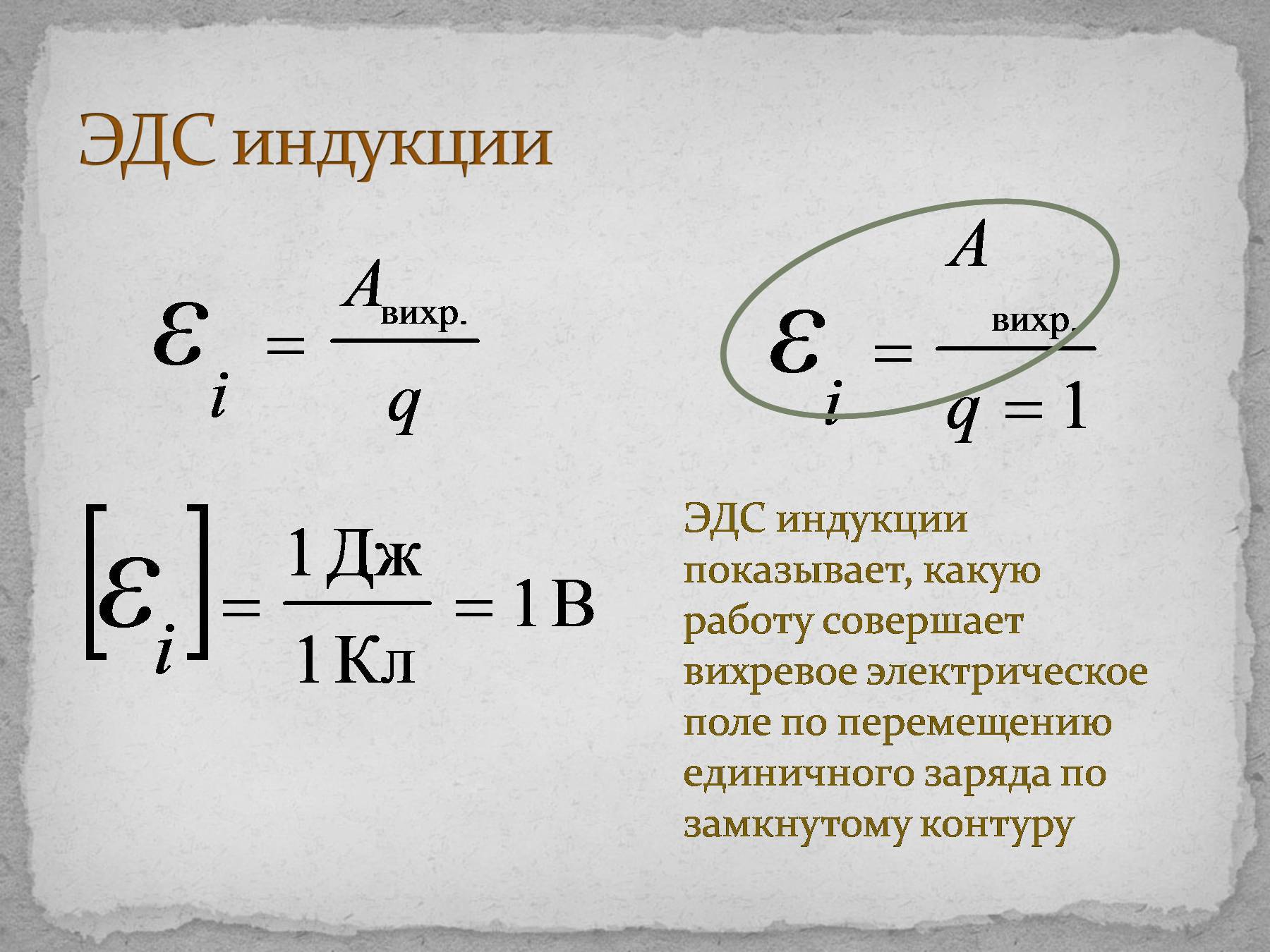 Что такое ЭДС индукции и когда возникает?