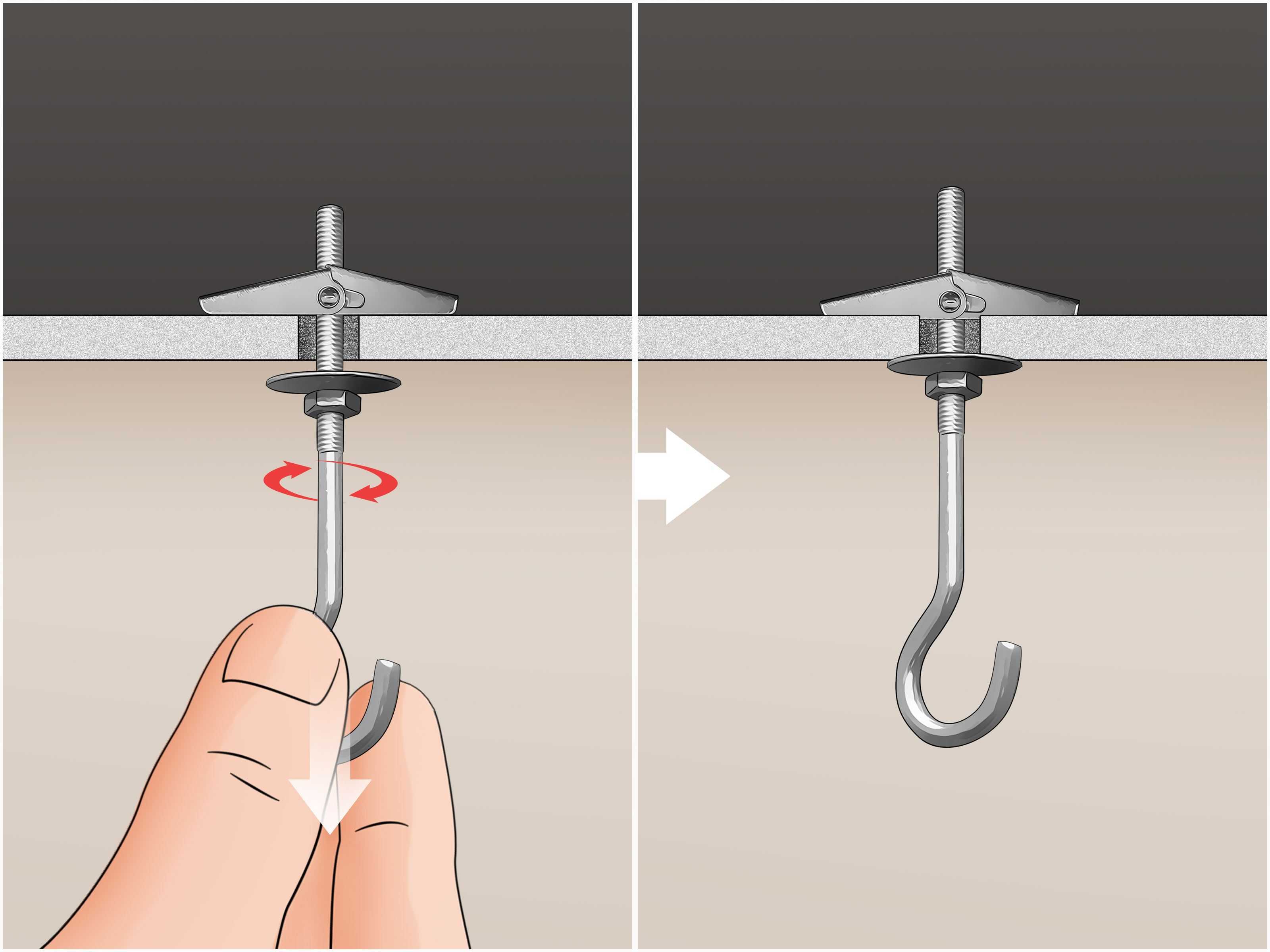 Как повесить люстру на гипсокартонный потолок
