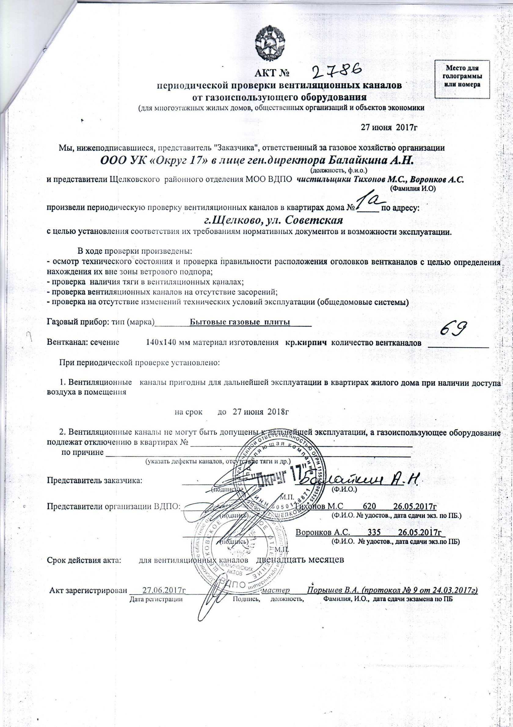 Документация на вентиляцию. акт о проверке эффективности работы вентиляции