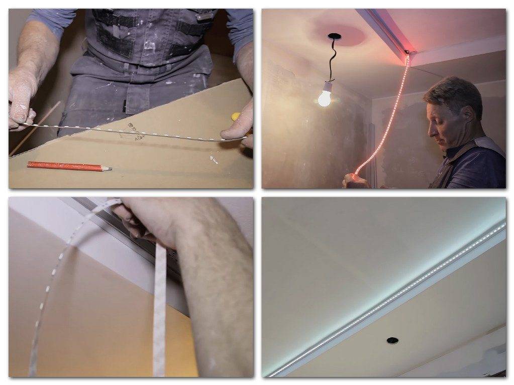 Потолочный плинтус с подсветкой: установка светодиодной ленты по периметру потолка