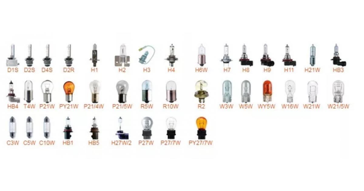 Цоколи автомобильных ламп: виды и типы, маркировка, таблица совместимости