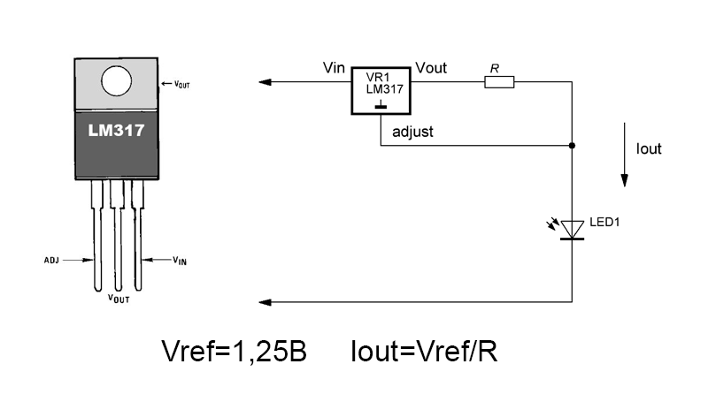 Стабилизатор тока на lm317: технические характеристики и схема подключения