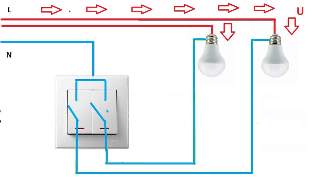 Как подключить светильник через выключатель