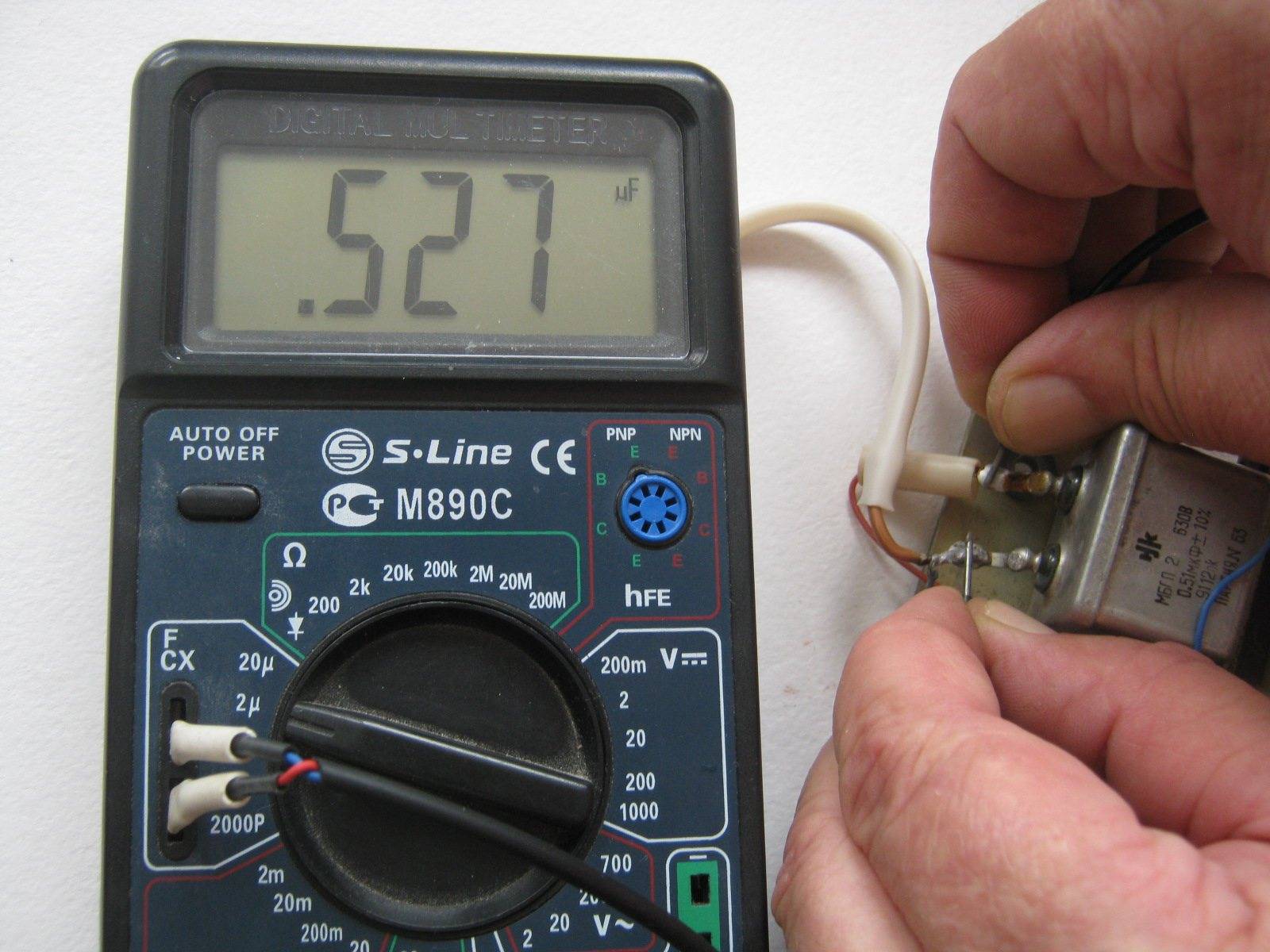 Как быстро проверить конденсатор мультиметром