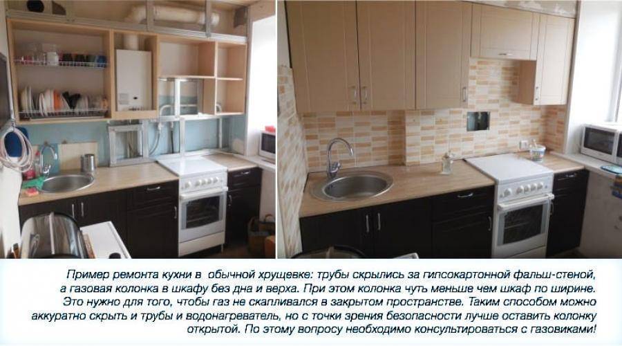 Как спрятать газовую трубу на кухне — рассмотрим варианты