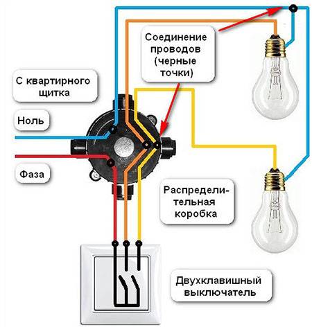 Как подключить две лампочки к одному выключателю: схемы для одноклавишного выключателя