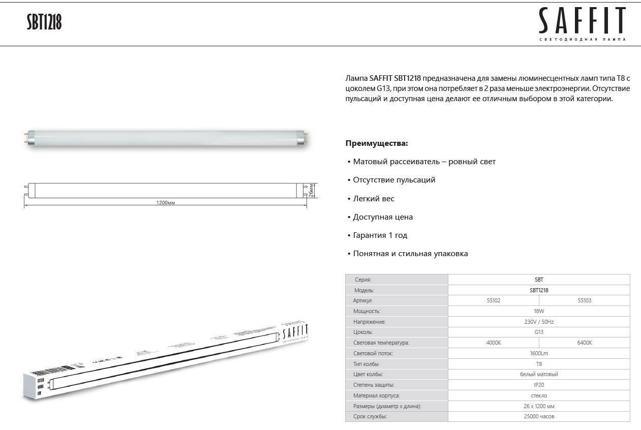 Схема подключения и характеристики люминесцентных ламп на 18 Вт