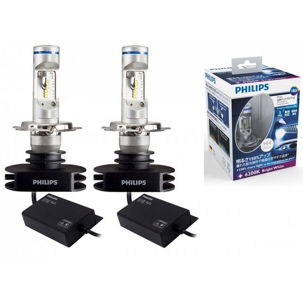 Лэд н4. Philips x-treme Ultinon led h4. Светодиодные лампы h4 Philips x-treme Ultinon (12953bwx2). Philips h4 Ultinon led 6200k. Philips x-treme Ultinon 12953bwx2 (h4) 6200k.