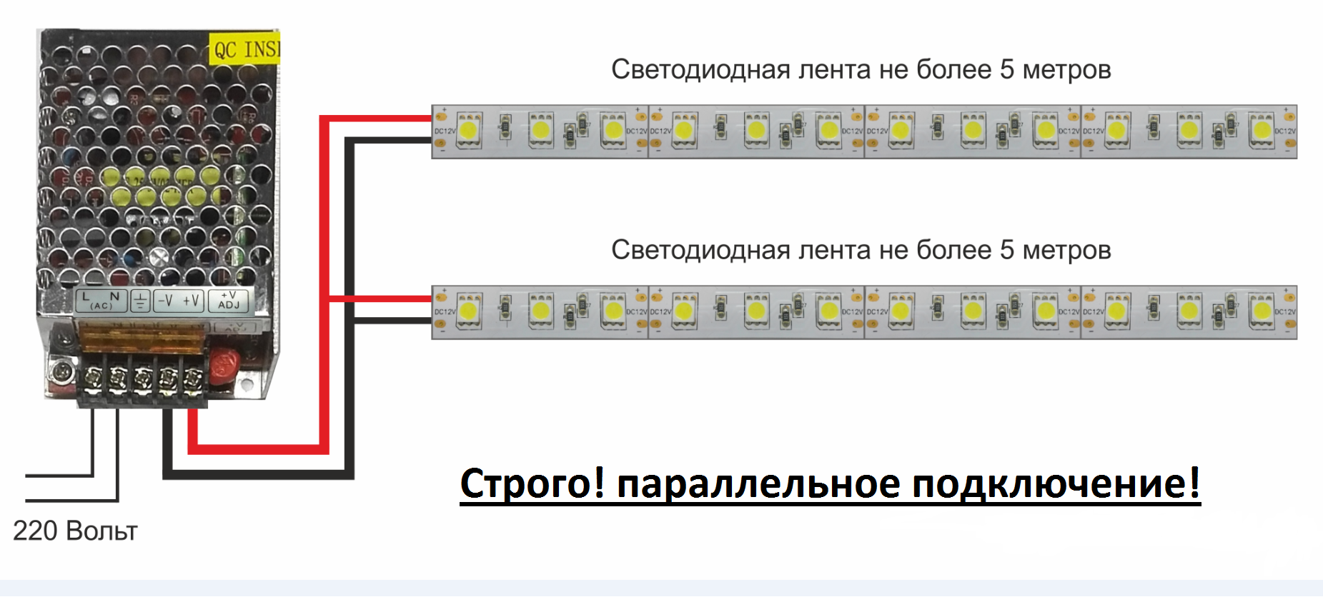 Подключение светодиодной ленты 220в к сети :: syl.ru