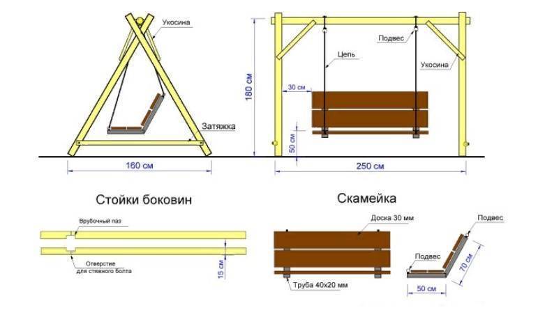 Садовые качели своими руками из металла - чертежи, размеры - строительство и ремонт
