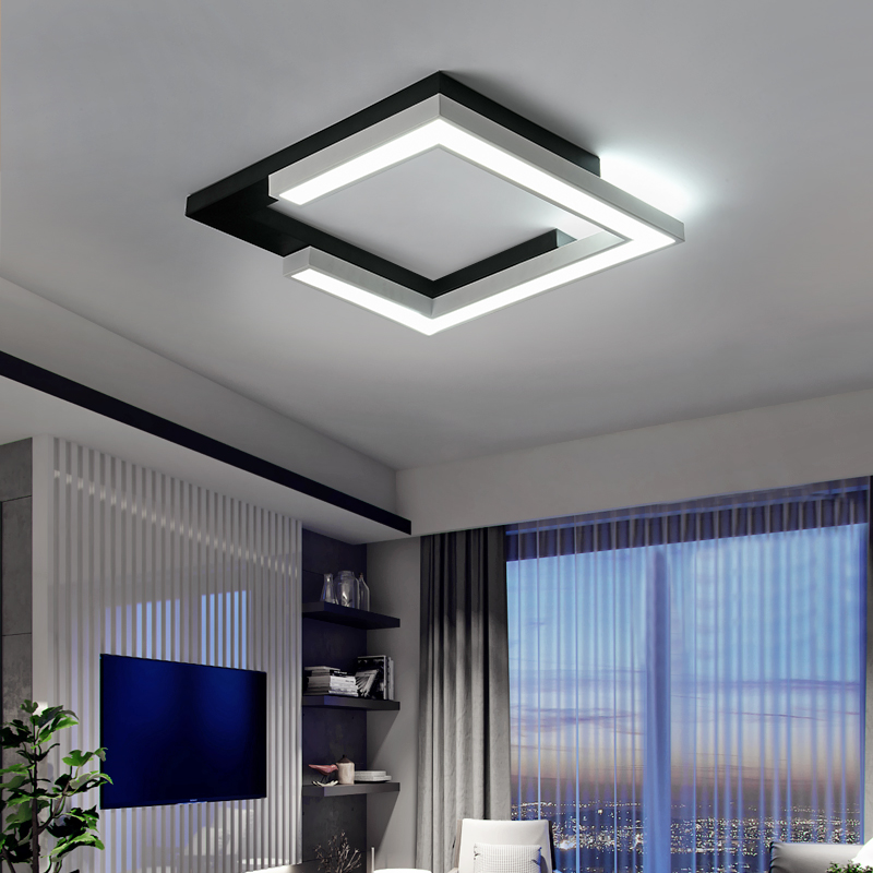Квадратные светильники в натяжной потолок: люстры, точечные, встраиваемые лампы, установка светодиодных светильников