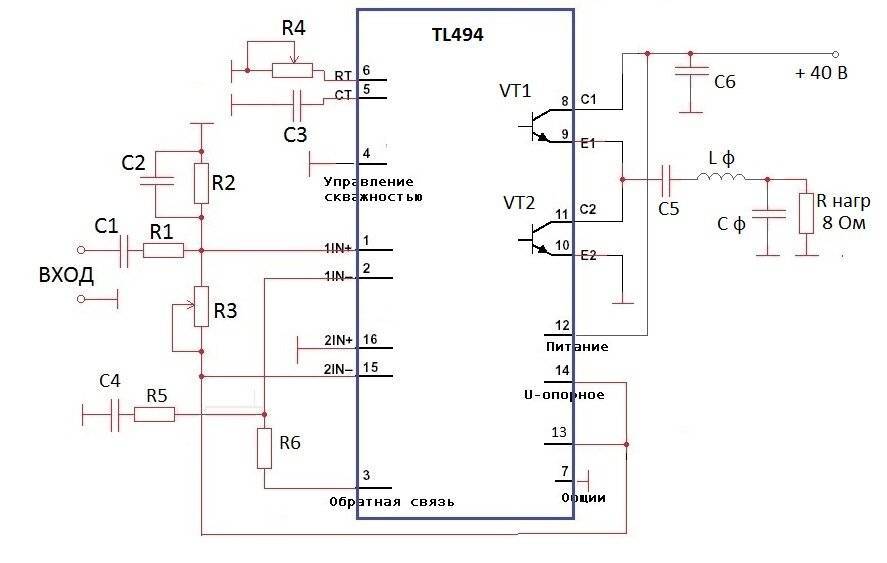 Tl494 схема включения инвертора. управление силовыми ключами импульсного блока питания при помощи tl494