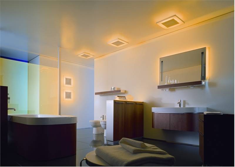 Как организовать освещение в ванной: схемы проводки, типы ламп