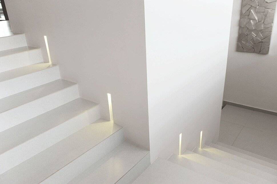 Светильники встраиваемые в стену: подсветка пола и лестниц