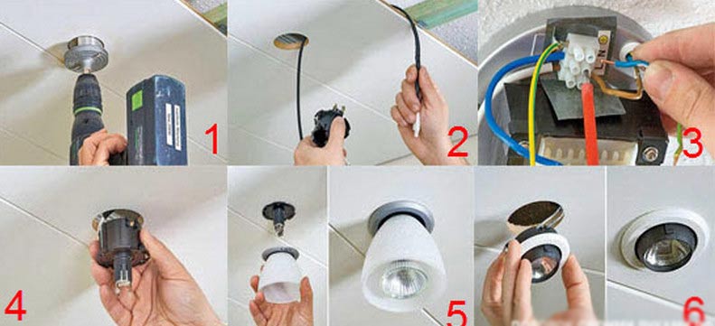 Выбор и технология монтажа светильников в потолок из гипсокартона
