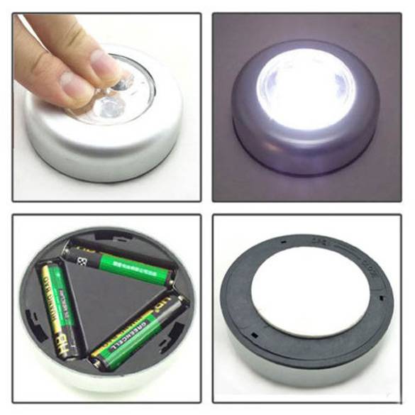 Светильник на батарейках: светодиодная настольная лампа, настенное бра для дома, автономная подсветка, лампочка без электричества
