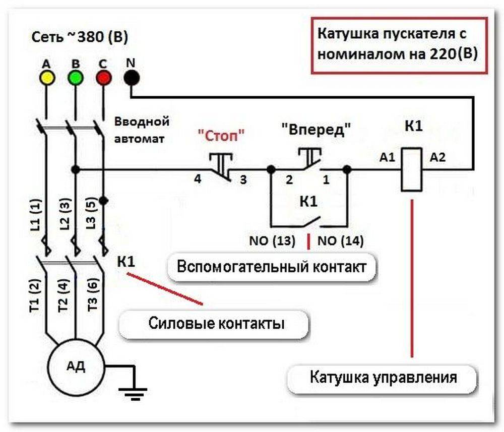 Подключение катушки реле