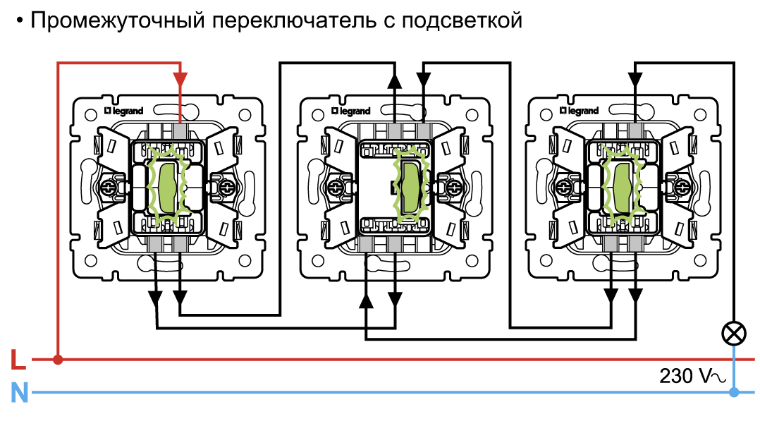 Схема подключения проходного выключателя с 3х мест: особенности монтажа, видео