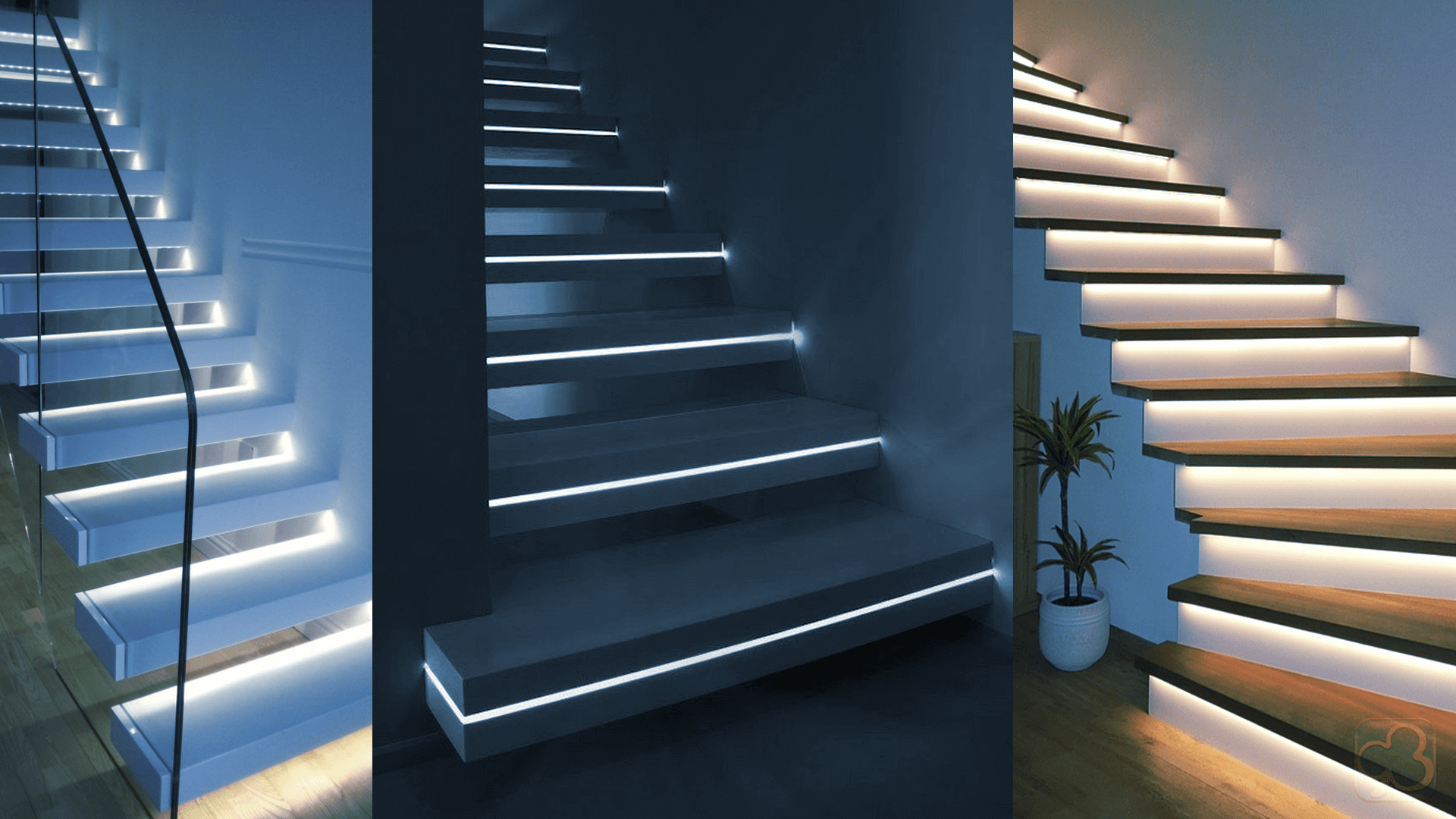Подсветка ступеней лестницы светодиодной лентой